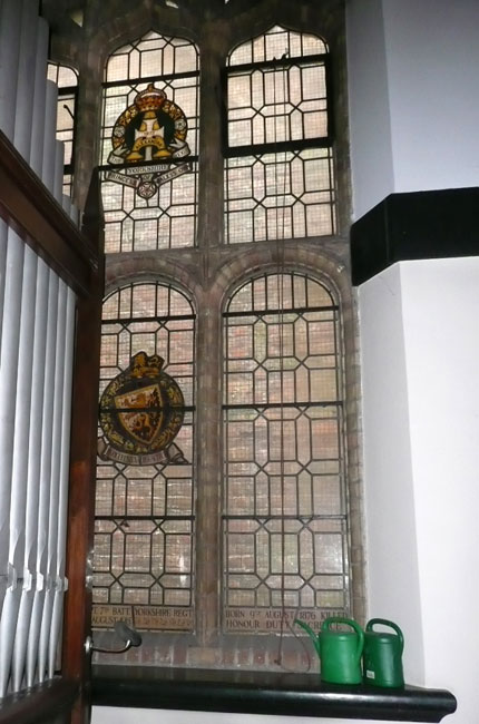 The Memorial Window to Captain L E P Jones in St. George's Memorial Church, Ypres