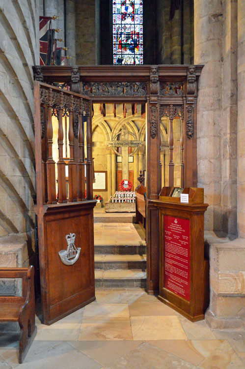 Entrance to the Durham Light Infantry Chapel in Durham Cathedral