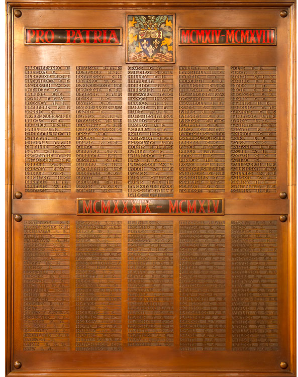 The First and Second World War Memorial for Epsom College