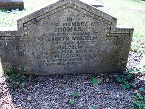 The Malcolm Family Headstone