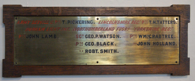 The First World War Memorial for Penshaw (2) in All Saints' Church