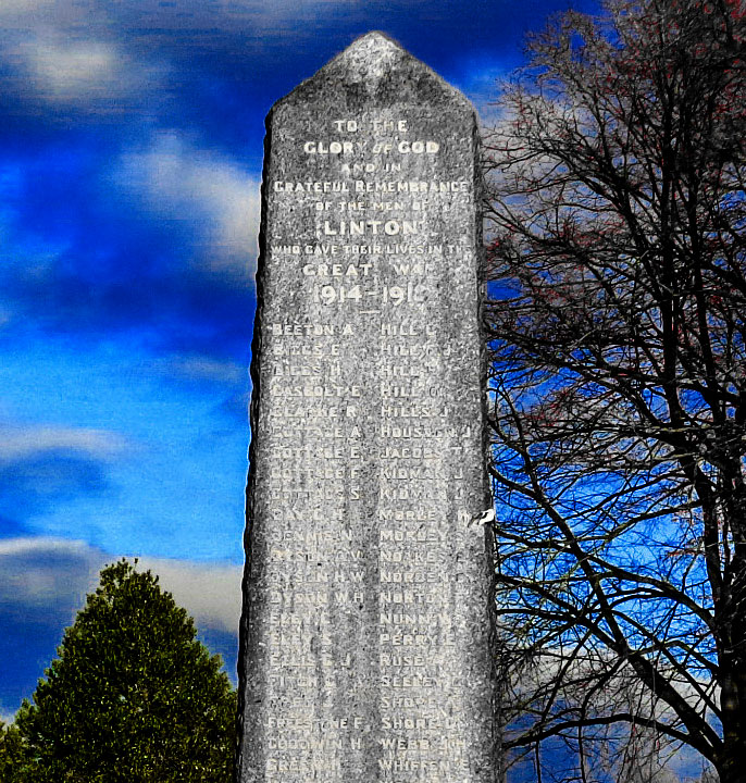 Stanley Ely's name on the War Memorial for Linton (Cambridgeshire)