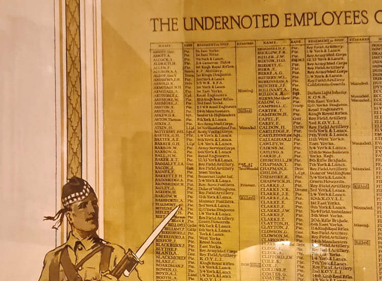 Harry Chadwick's name on the First World War Roll of Honour for the Employees of Cammell Laird & Co, Sheffield 