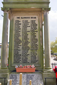 Names "P" - "Y", Spennymoor War Memorial